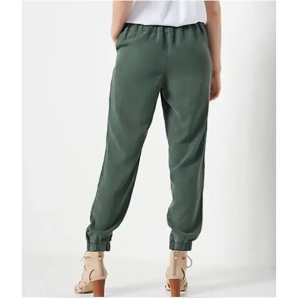 Side Stitch Soft Tencera Pleated women's Jogger Pants regular green NWOT - Picture 2 of 3